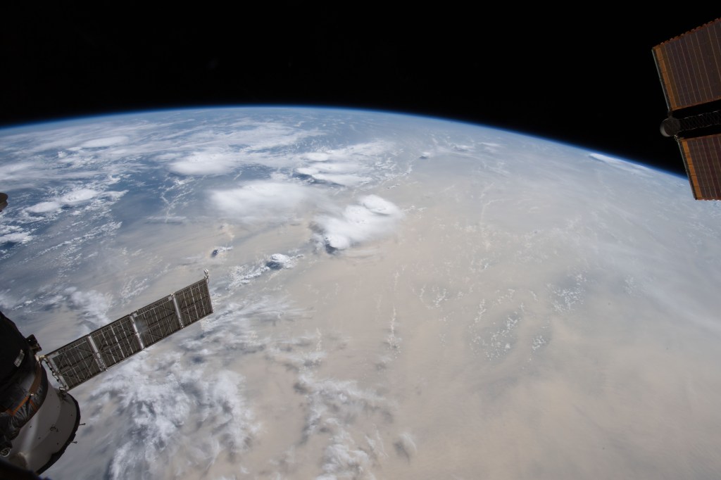 This view from the International Space Station looks over a portion of the African continent including the nations of Nigeria and Cameroon.