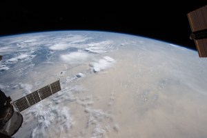 This view from the International Space Station looks over a portion of the African continent including the nations of Nigeria and Cameroon.