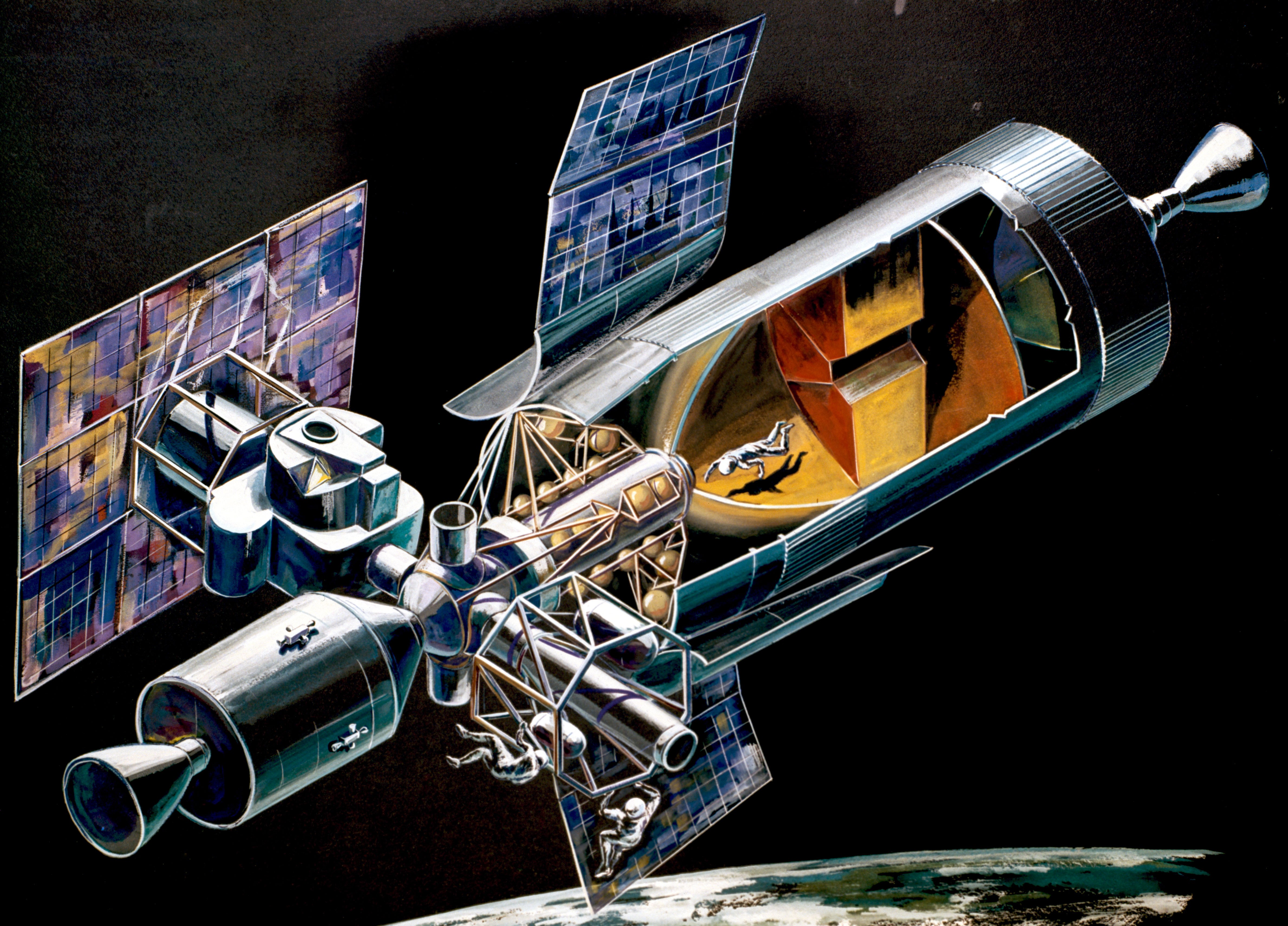 Illustration of the Apollo Applications Program experimental space station