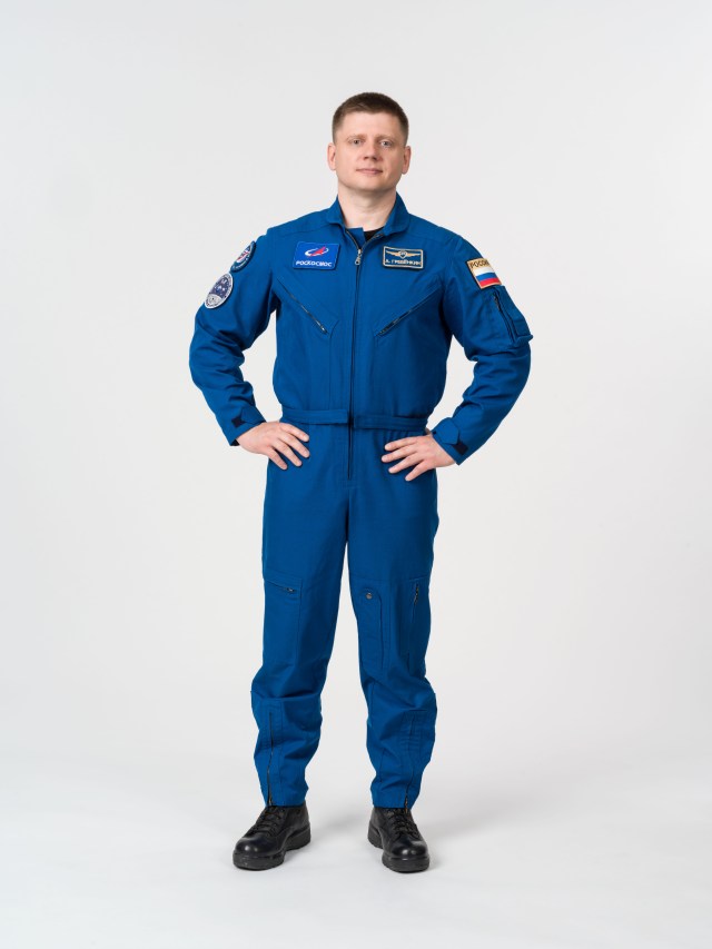 Roscosmos cosmonaut and SpaceX Crew-8 Mission Specialist Aleksandr Grebenkin poses for a portrait at NASA's Johnson Space Center in Houston, Texas.