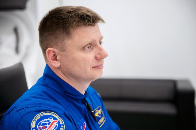 Roscosmos cosmonaut and SpaceX Crew-8 Mission Specialist Alexander Grebenkin participates in preflight mission training at SpaceX headquarters in Hawthorne, California.