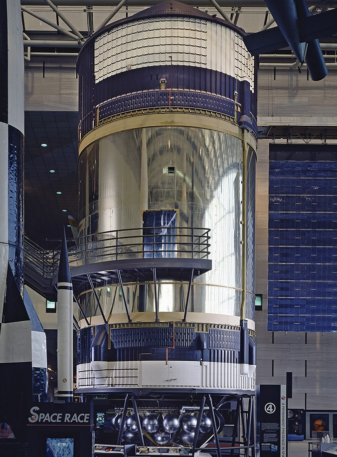 The Skylab backup flight unit on display at the Smithsonian Institution’s National Air and Space Museum in Washington, D.C
