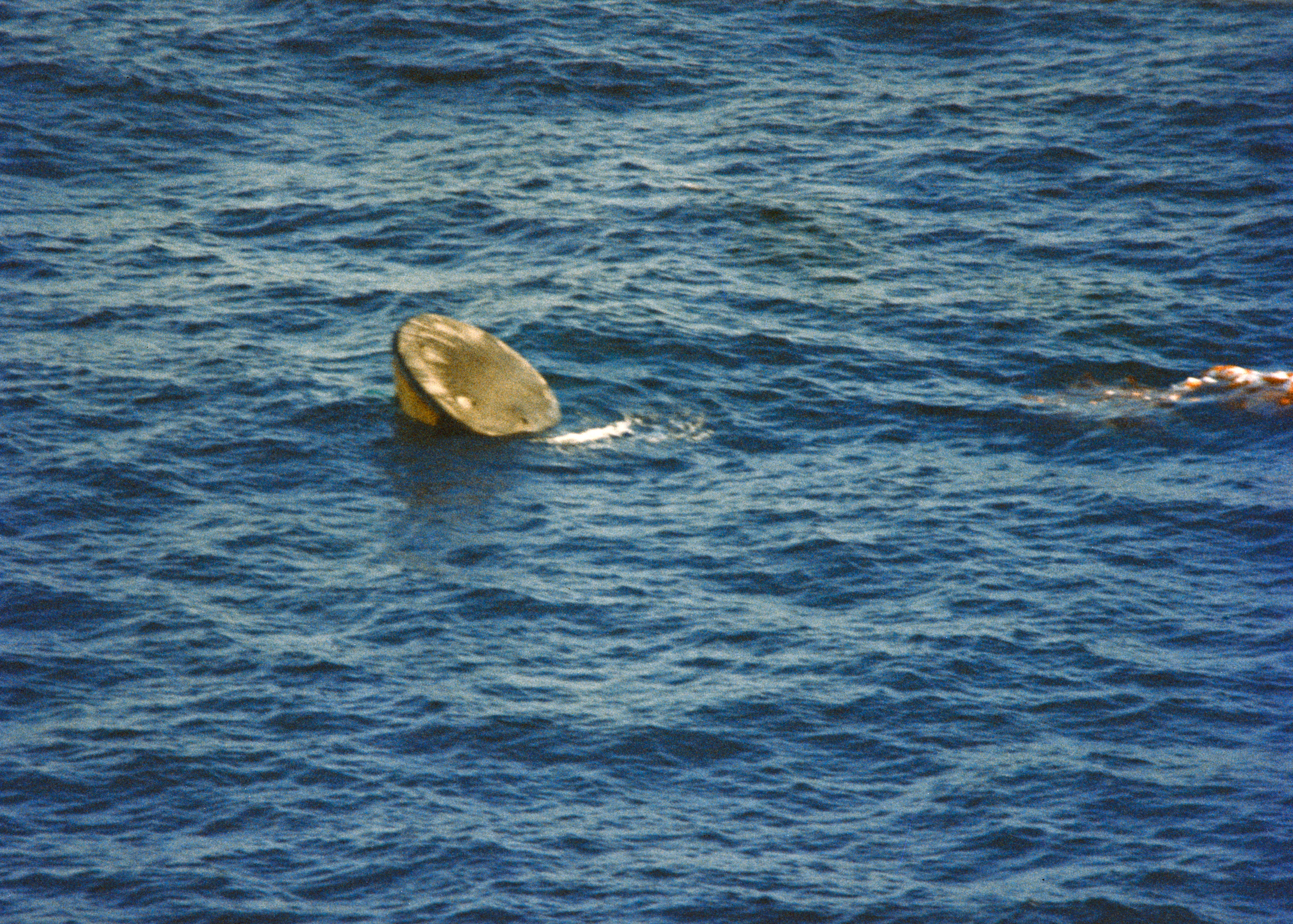 The Skylab 4 Command Module in the apex down or Stable II position