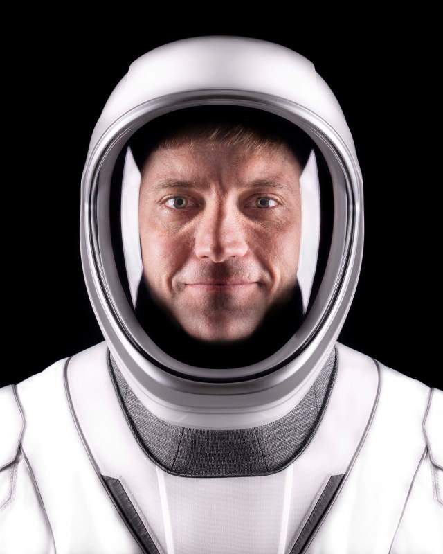 SpaceX Crew-8 Commander Matthew Dominick of NASA's Commercial Crew Program poses for a portrait in his pressure suit at SpaceX headquarters in Hawthorne, California.