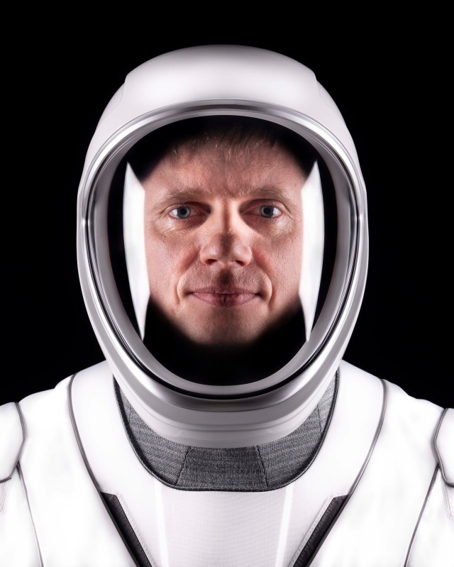 SpaceX Crew-8 Mission Specialist Alexander Grebenkin of Roscosmos poses for a portrait in his pressure suit at SpaceX headquarters in Hawthorne, California.