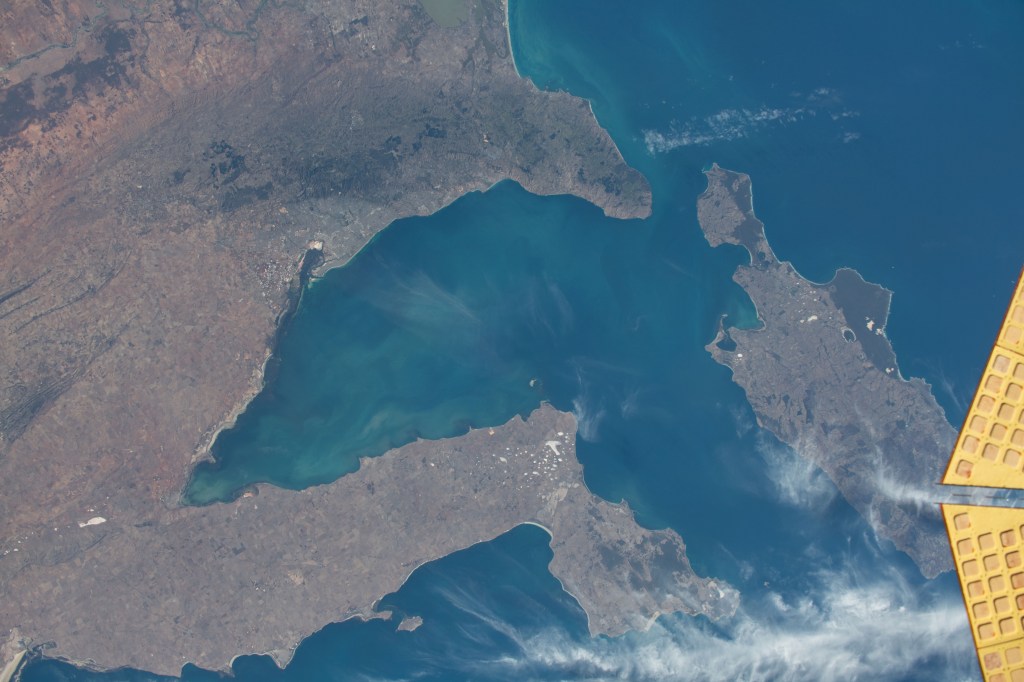 iss062e096386 (March 15, 2020) --- St. Vincent Gulf is pictured as the International Space Station orbited above South Australia.