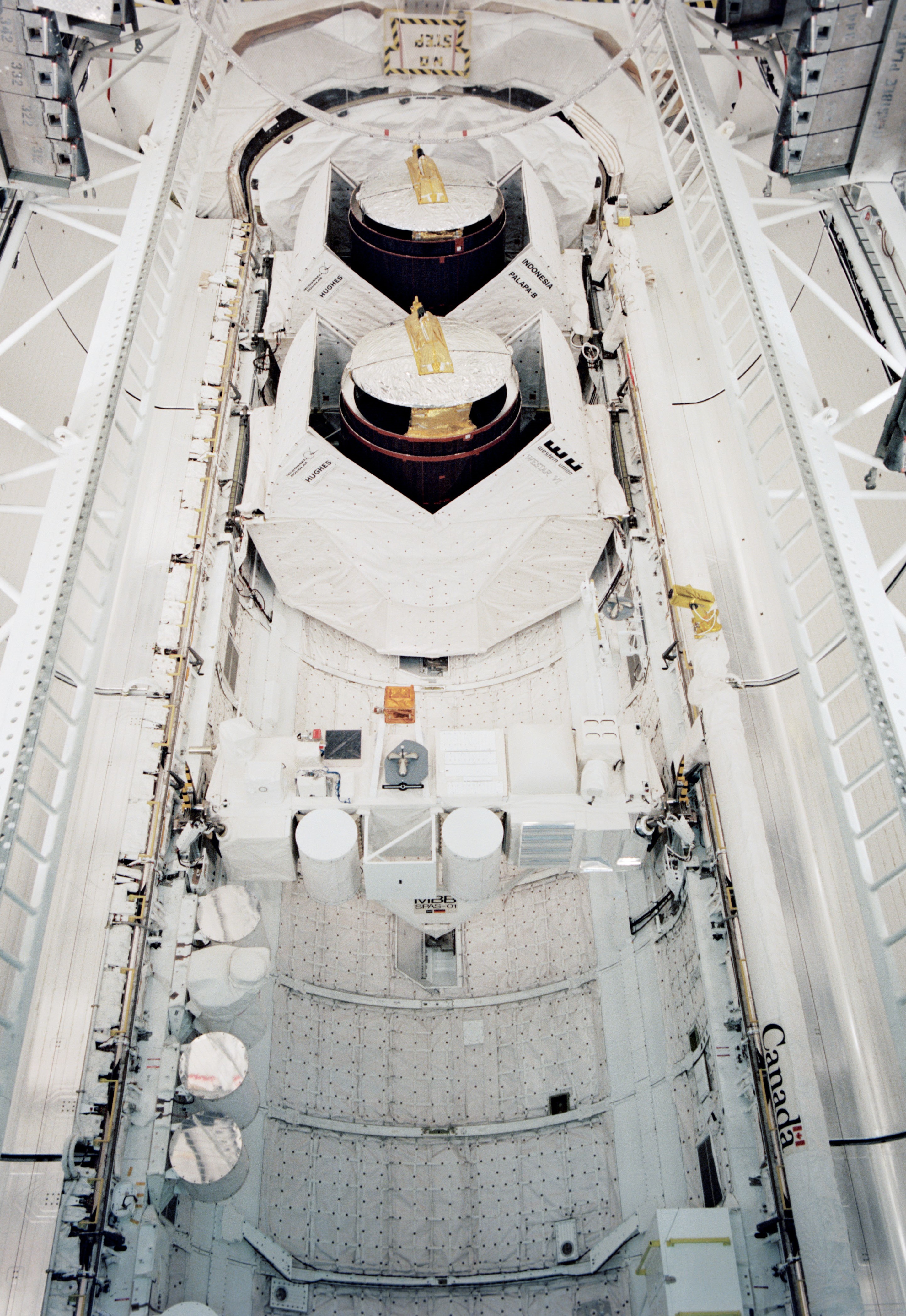 Challenger's payload bay for STS-41B