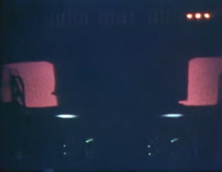 Orange glow outside the windows during Challenger's reentry