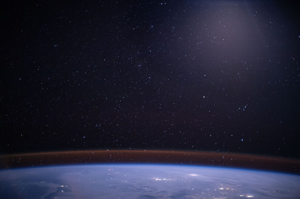 iss062e081626 (March 4, 2020) --- The atmospheric glow floats above Earth's moonlit horizon beneath a starry sky as the International Space Station orbited 263 miles above central Asia.