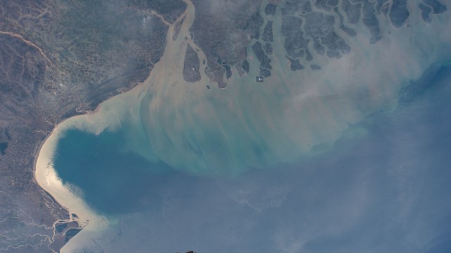 iss062e039313 (Feb. 21, 2020) --- The coasts of India and Bangladesh, pictured from the International Space Station from an altitude of 263 miles, meet at the Bay of Bengal. The area is known for its vast mangrove forests and rich variety of wildlife including monkeys, elephants and tigers.