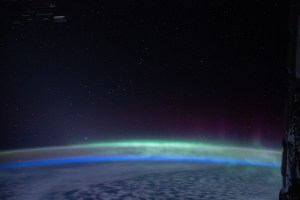 iss062e148363 (April 13, 2020) --- The Earth's glow mingles with the "aurora australis" as the International Space Station orbits over the Indian Ocean.