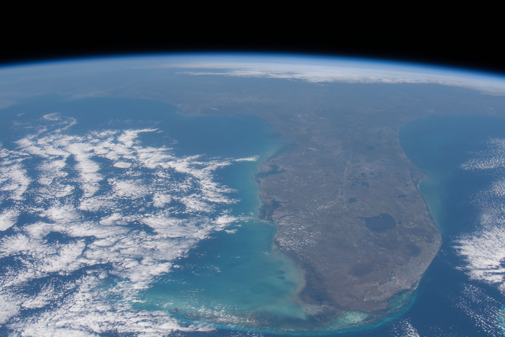 iss062e069492 (Feb. 28, 2020) --- The Florida peninsula is pictured looking northward as the International Space Station orbited 263 miles above the Caribbean Sea.