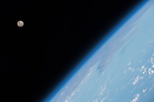 The Full Moon is pictured by an Expedition 57 crew member as the International Space Station orbited 252 miles above the Indian Ocean about 1,000 kilometers due south of India.