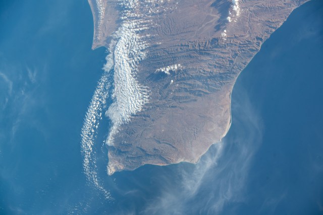 iss062e103524 (March 20, 2020) --- The northeast coast of Somalia is pictured as the International Space Station orbited above the Gulf of Aden.