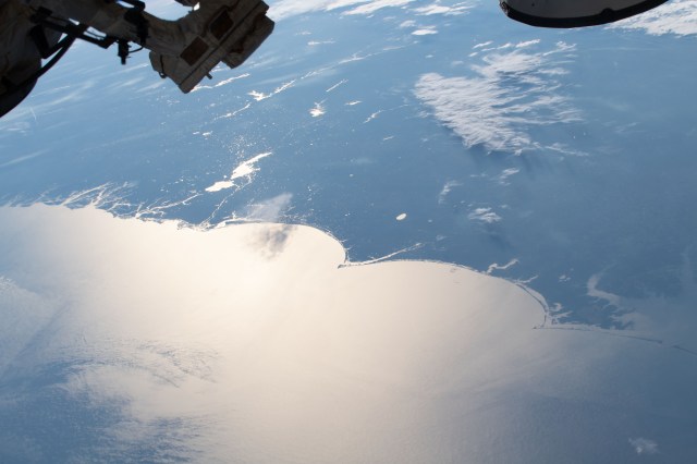 iss062e147490 (March 11, 2020) --- The southeast coast of the United States is pictured as the International Space Station was orbiting above the Atlantic Ocean.