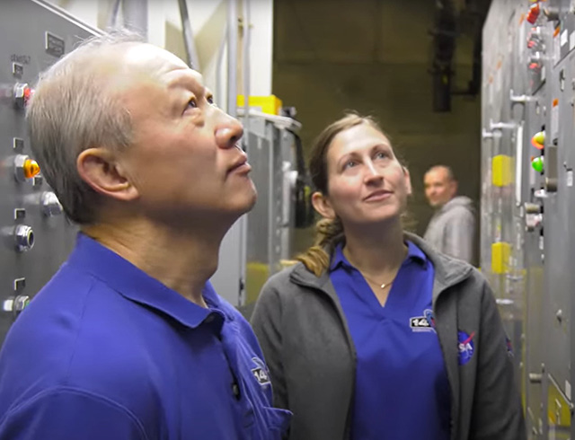 NASA wind tunnel engineers Sam Zauber and Frank Quinto