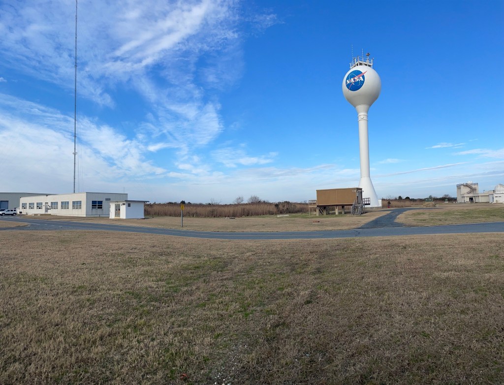 Elevated drinking water tank on Wallops Island