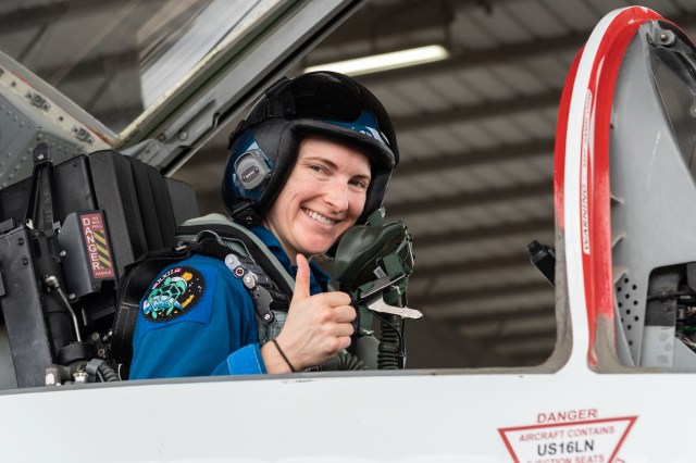 NASA astronaut Kayla Barron participates in T-38 preflight training at Ellington Field in Houston, Texas.