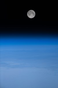 iss070e108461 (Feb. 24, 2024) -- February's full moon, the Snow Moon, rises above Earth's blue horizon as the International Space Station soared 261 miles above the Atlantic Ocean.