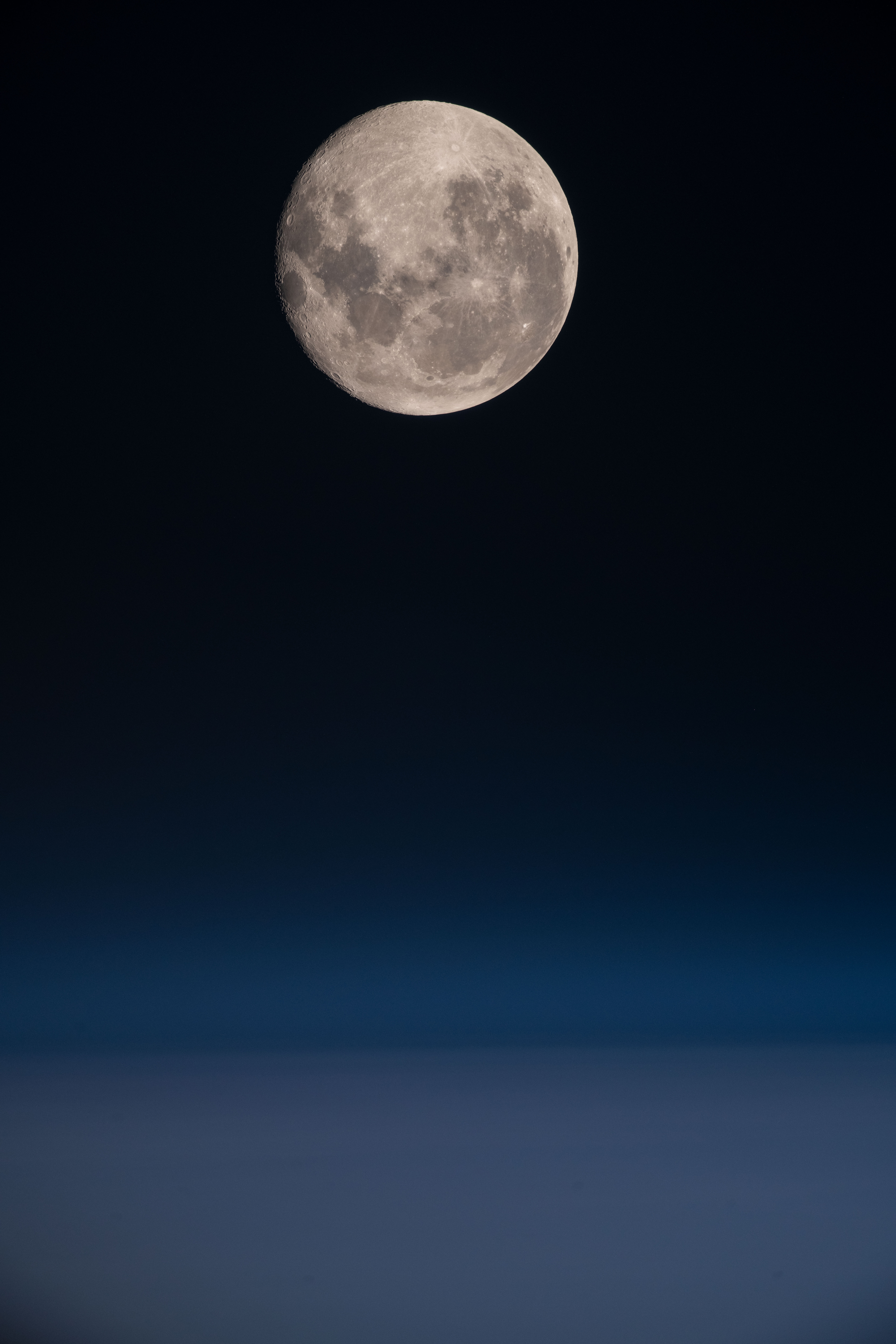 iss060e013472 (July 18, 2019) --- A full Moon is pictured from the International Space Station as the orbiting complex flew 270 miles above the South Pacific Ocean off the coast of South America.