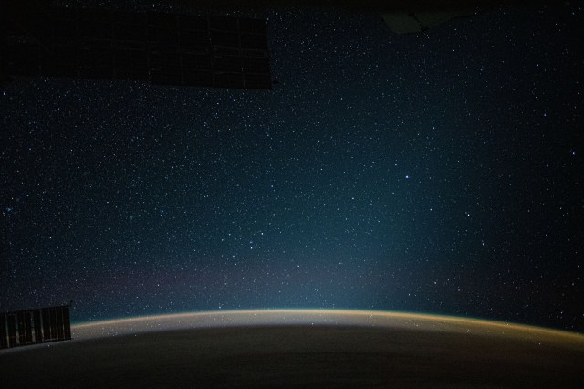 iss060e002044 (June 29, 2019) --- An atmospheric glow blankets Earth beneath a starry night sky as the International Space Station orbited 271 miles above the Indian Ocean, south of the Australian island state of Tasmania.