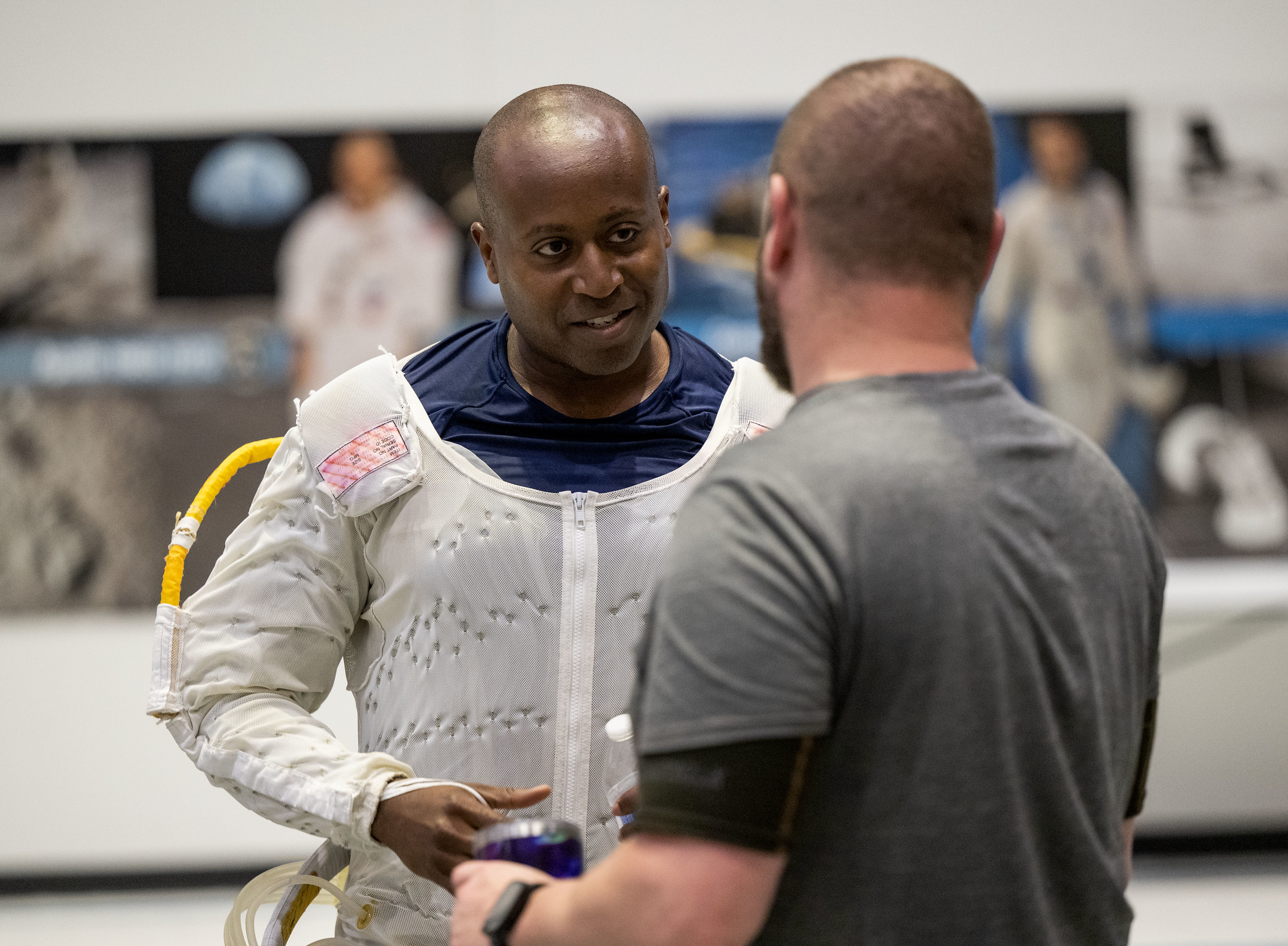 2021 NASA astronaut candidate Andre Douglas prepares for underwater spacewalk training at NASA Johnson Space Center’s Neutral Buoyancy Laboratory