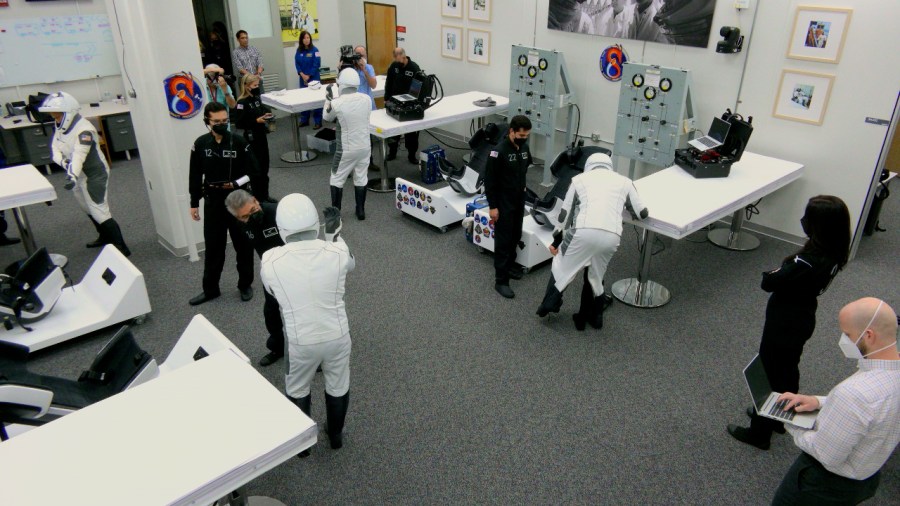 NASA's SpaceX Crew-8 crew members suit up ahead of launch on Sunday, March 3, 2024.