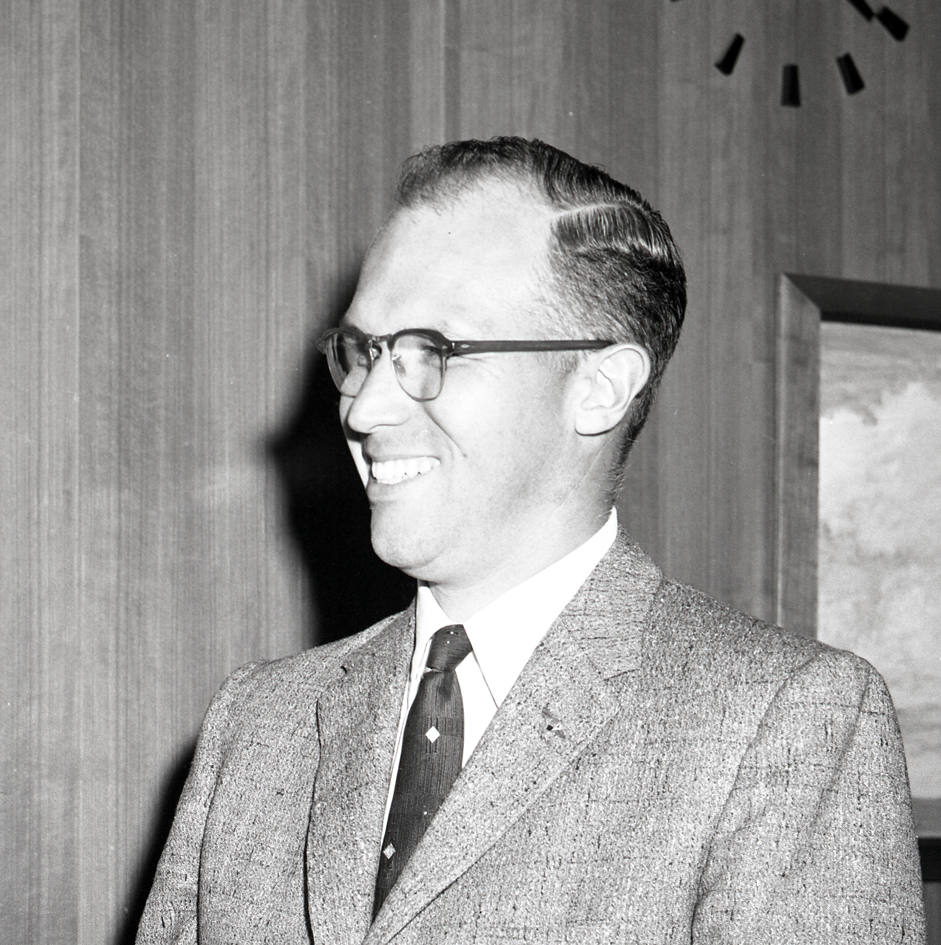 Man smiling.