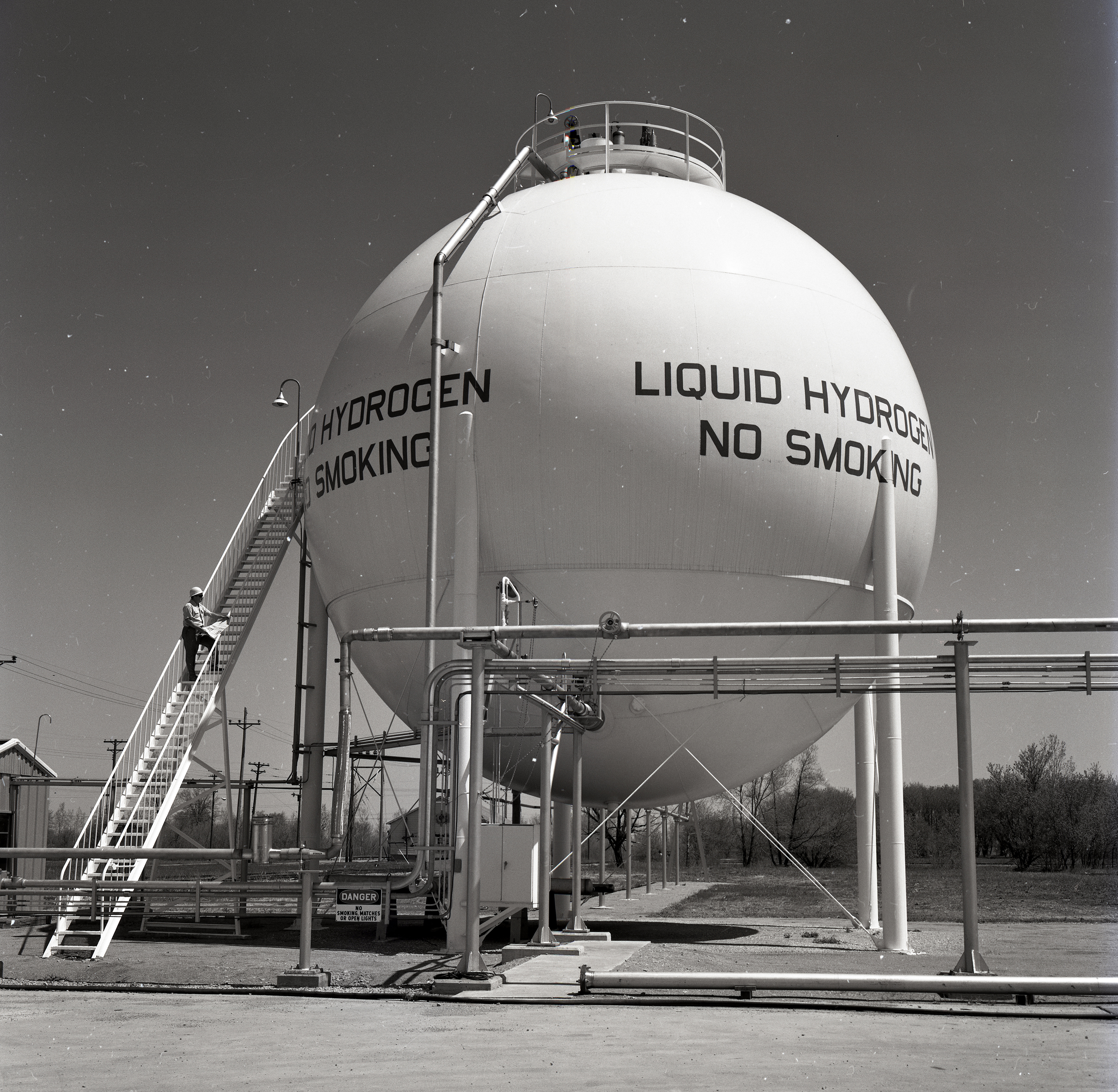 Large spherical tank.