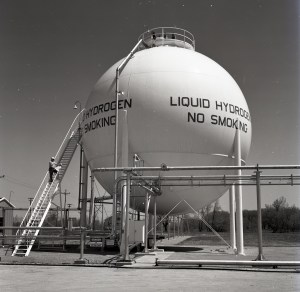 Large spherical tank.