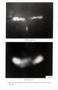 Two photographs of burning wires.