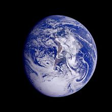 The first image of Earth taken by a planetary spacecraft, Galileo, as it made a return encounter with its home planet for a gravity assist in 1990