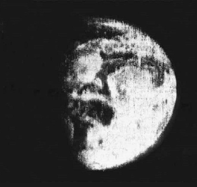 The first full-disk photograph of Earth, taken by the Soviet Molniya 1-3 communications satellite in 1966