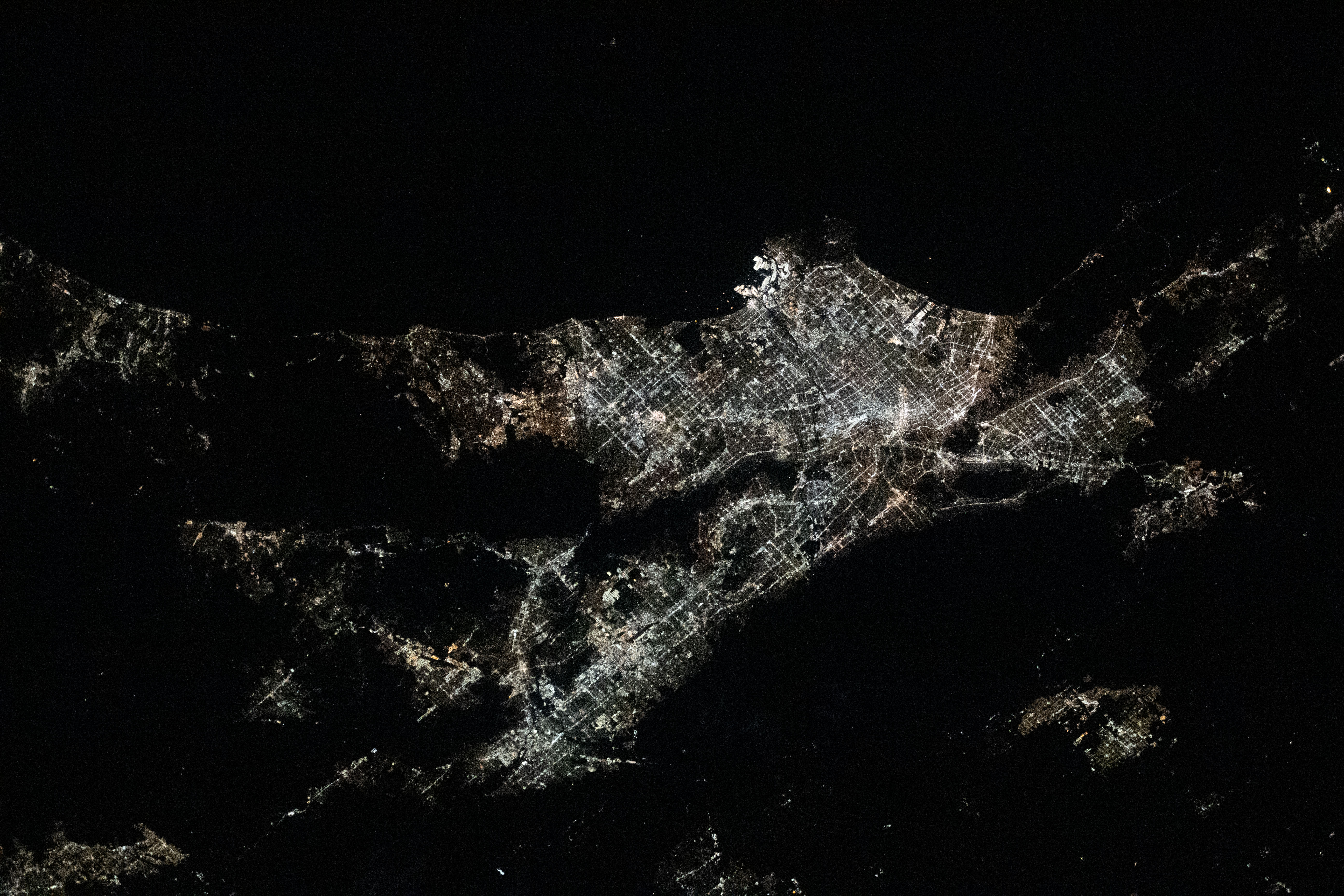 The nightime lights of the Los Angeles, California, urban area were photographed by Expedition 70 Flight Engineer Jasmin Moghbeli of NASA as the International Space Station orbited 262 miles above the Pacific Ocean near Catalina Island.
