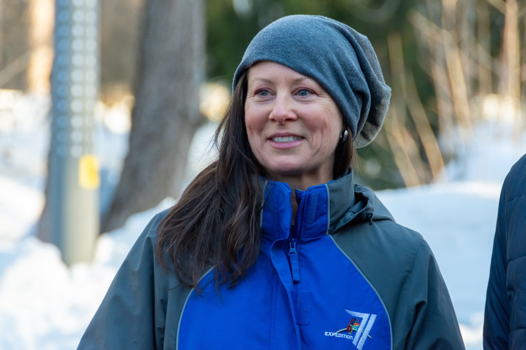 NASA astronaut Tracy Dyson is pictured before departing the Gagarin Cosmonaut Training Center in Star City, Russia, for the Baikonur Cosmodrome in Kazakhstan. Dyson is in final training for her mission launching aboard the Soyuz MS-25 spacecraft to the International Space Station.