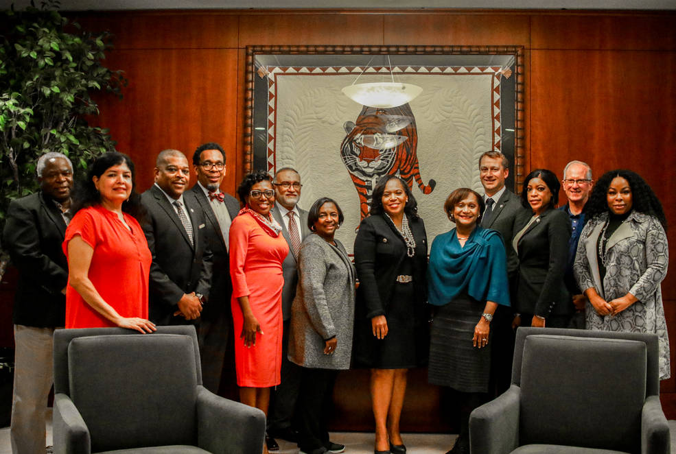 Vanessa visiting with Texas Southern University President