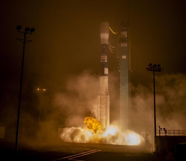 A United Launch Alliance Delta II rocket launches with the Orbiting Carbon Observatory-2 (OCO-2)satellite onboard from Space Launch Complex 2 at Vandenberg Air Force Base, Calif. on Wednesday, July 2, 2014. OCO-2 will measure the global distribution of carbon dioxide, the leading human-produced greenhouse gas driving changes in Earth’s climate.