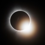 A total solar eclipse is seen from the Indianapolis Motor Speedway, Monday, April 8, 2024, in Indianapolis, Indiana.