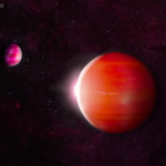 This artist's concept by citizen scientist William Pendrill shows, at left, a cool brown dwarf called a T Dwarf, and, at right, a warmer brown dwarf passing in front of a distant star. Pendrill, also an illustrator, participates in Backyard Worlds: Planet 9, which uses NASA data to look for brown dwarfs and other objects.