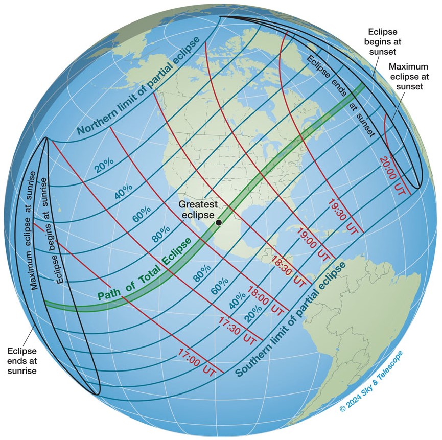 Path of the April 8, 2024, total solar eclipse