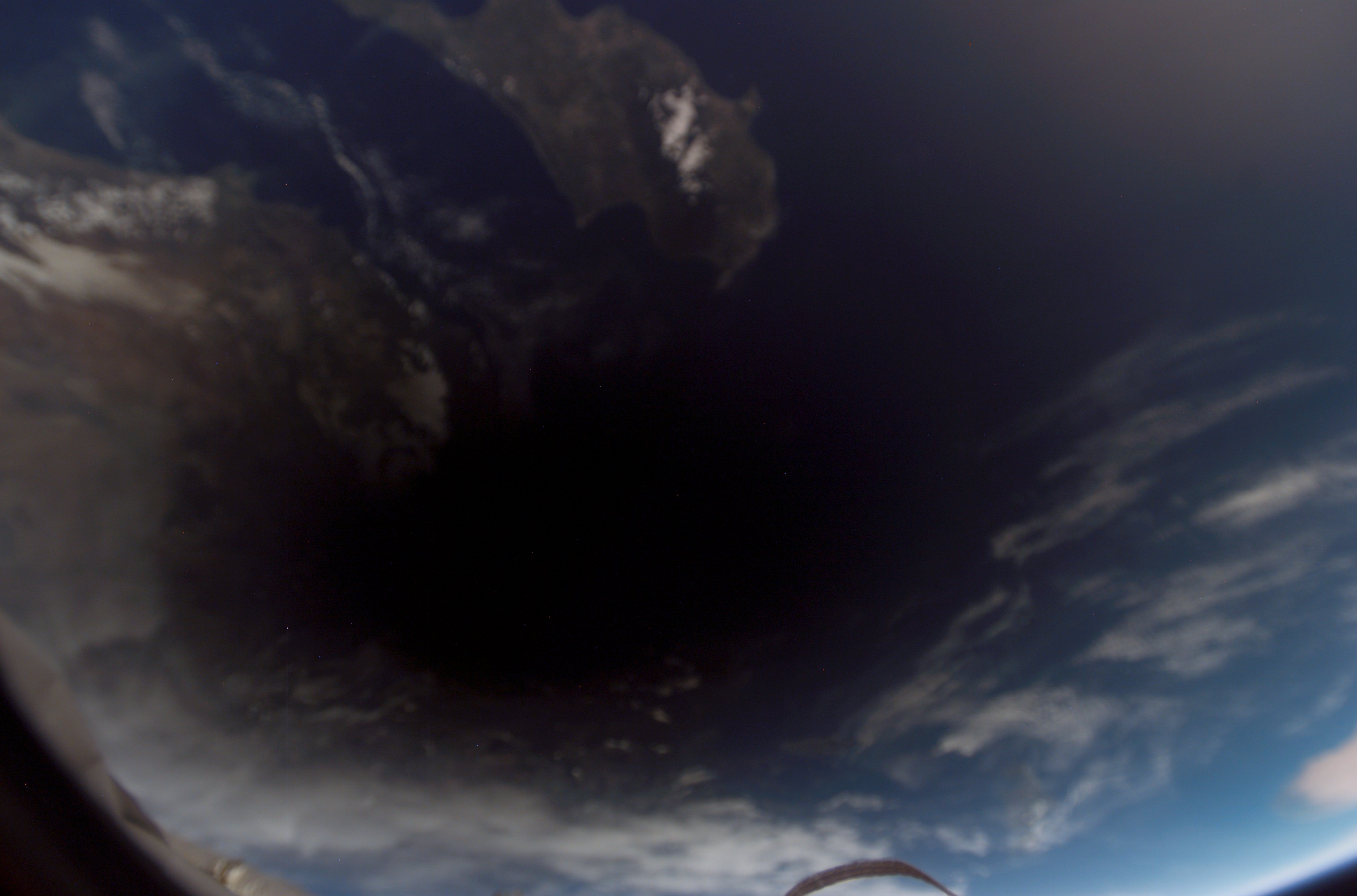Expedition 12 image of the March 2006 total eclipse over the eastern Mediterranean Sea