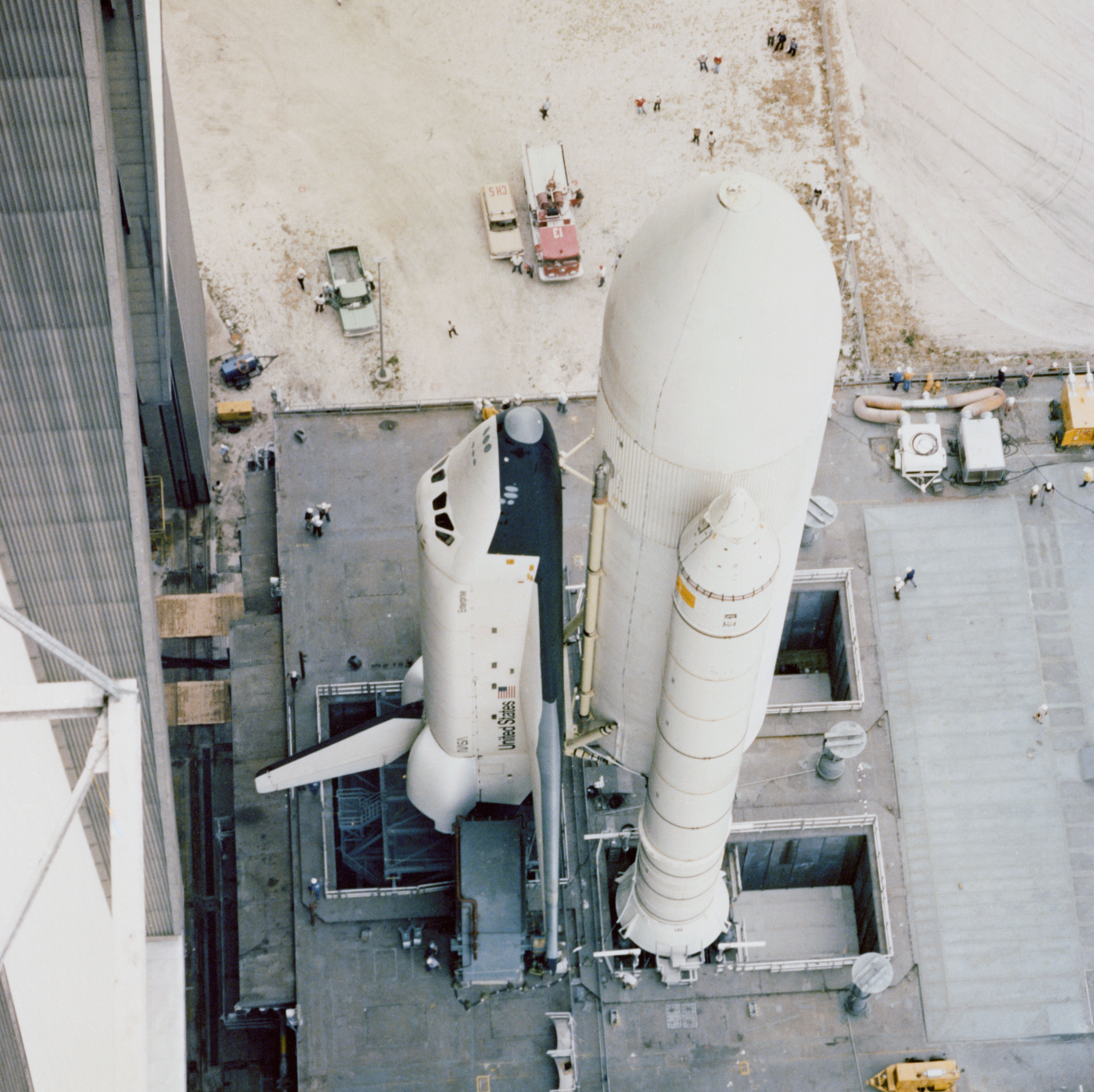 Enterprise exiting the Vehicle Assembly Building
