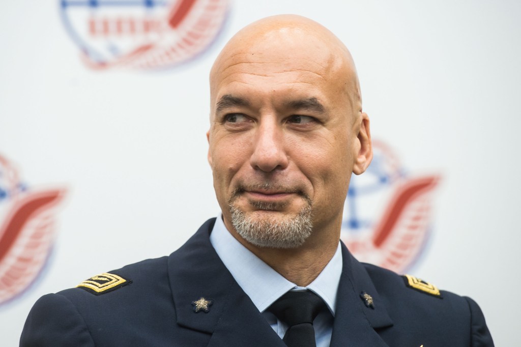 jsc2019e036804 (June 28, 2019) --- At the Gagarin Cosmonaut Training Center in Star City, Russia, Expedition 60 crewmember Luca Parmitano of the European Space Agency listens to a reporter’s question June 28 during a news conference. Parmitano, Drew Morgan of NASA and Alexander Skvortsov of Roscosmos will launch July 20 on the Soyuz MS-13 spacecraft from the Baikonur Cosmodrome in Kazakhstan for a mission on the International Space Station. Credit: Andrey Shelepin/GCTC