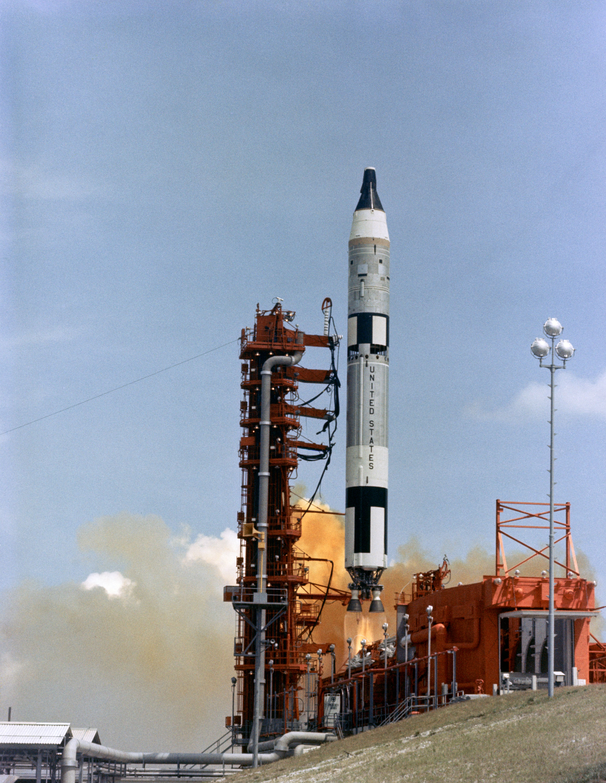 Liftoff of Gemini 1 from Launch Pad 19