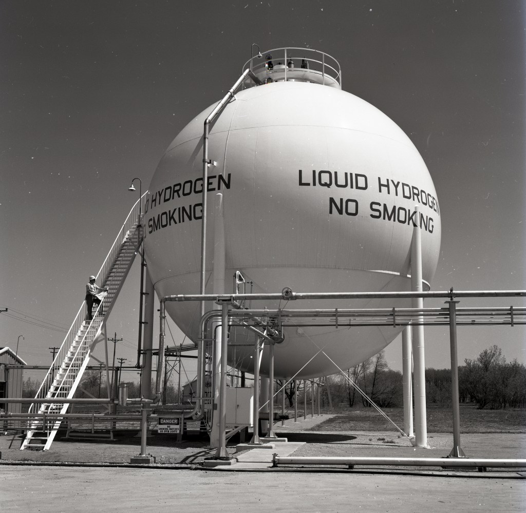 Large spherical tank.