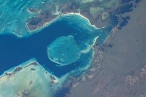 iss071e009021 (April 15, 2024) -- The Zapata Peninsula on the southern coast of Cuba is pictured from the International Space Station as it orbited nearly 260 miles above. Both a Biosphere Reserve and National Park, it's home to diverse ecosystems, including coral reefs in the cove of the Caribbean Sea.