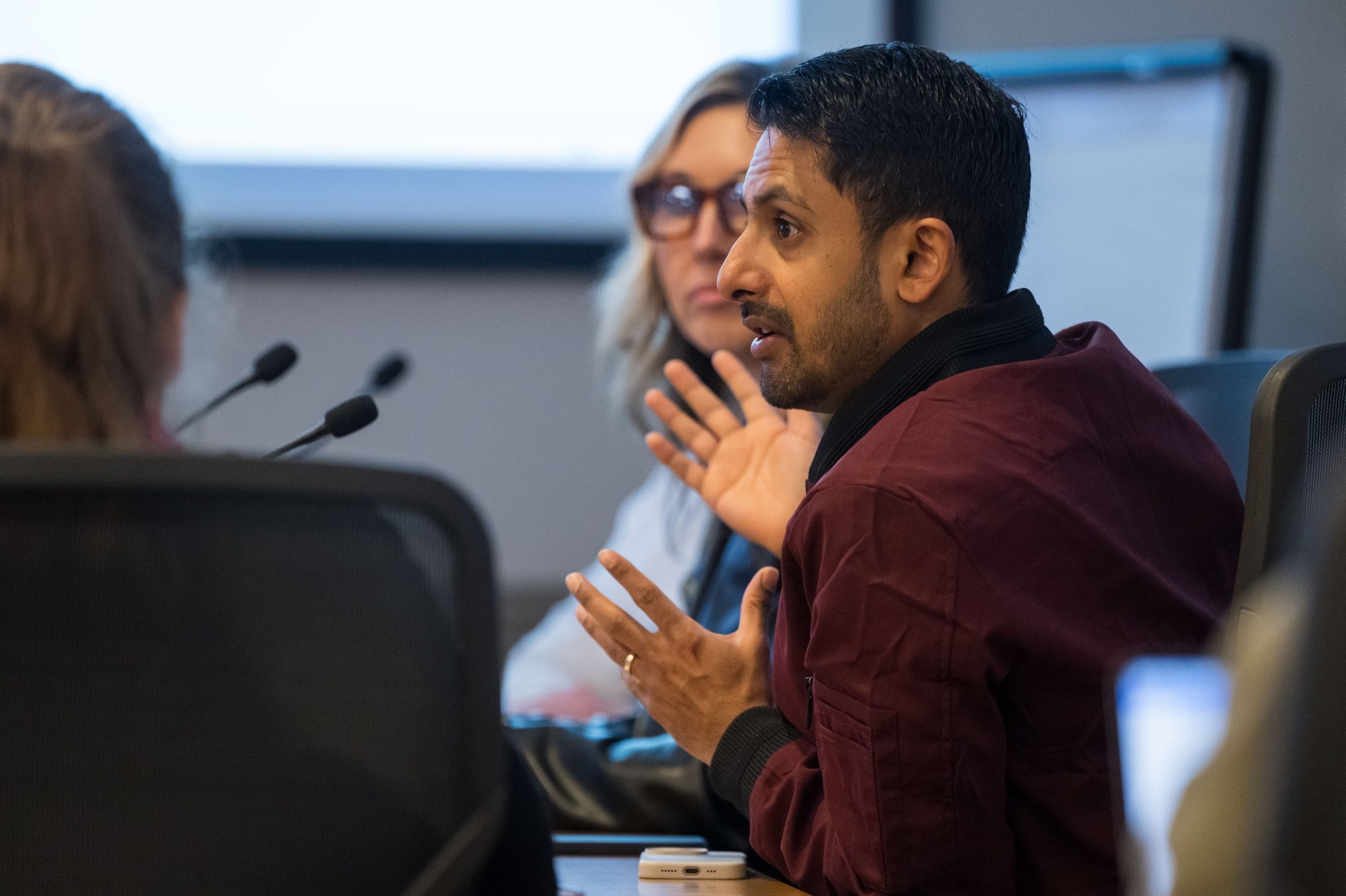 Dr. Rahul Suresh, NASA Commercial Low Earth Orbit Development Program medical officer, participates in a discussion during the medical operations meeting series. Topics of discussion included medical risk management, medical selection standards, medical system design, and more.