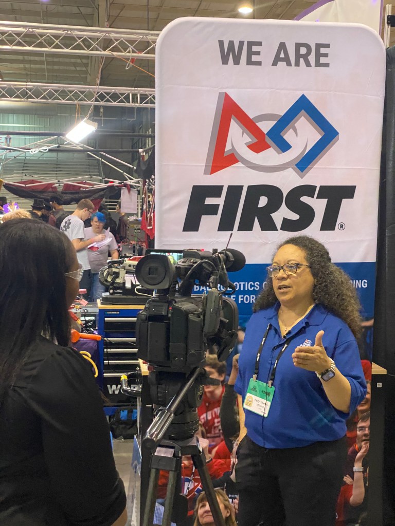 Kelly Martin-Rivers, deputy director of NASA’s Southeast Regional Office of STEM Engagement, interviews with WDAM.