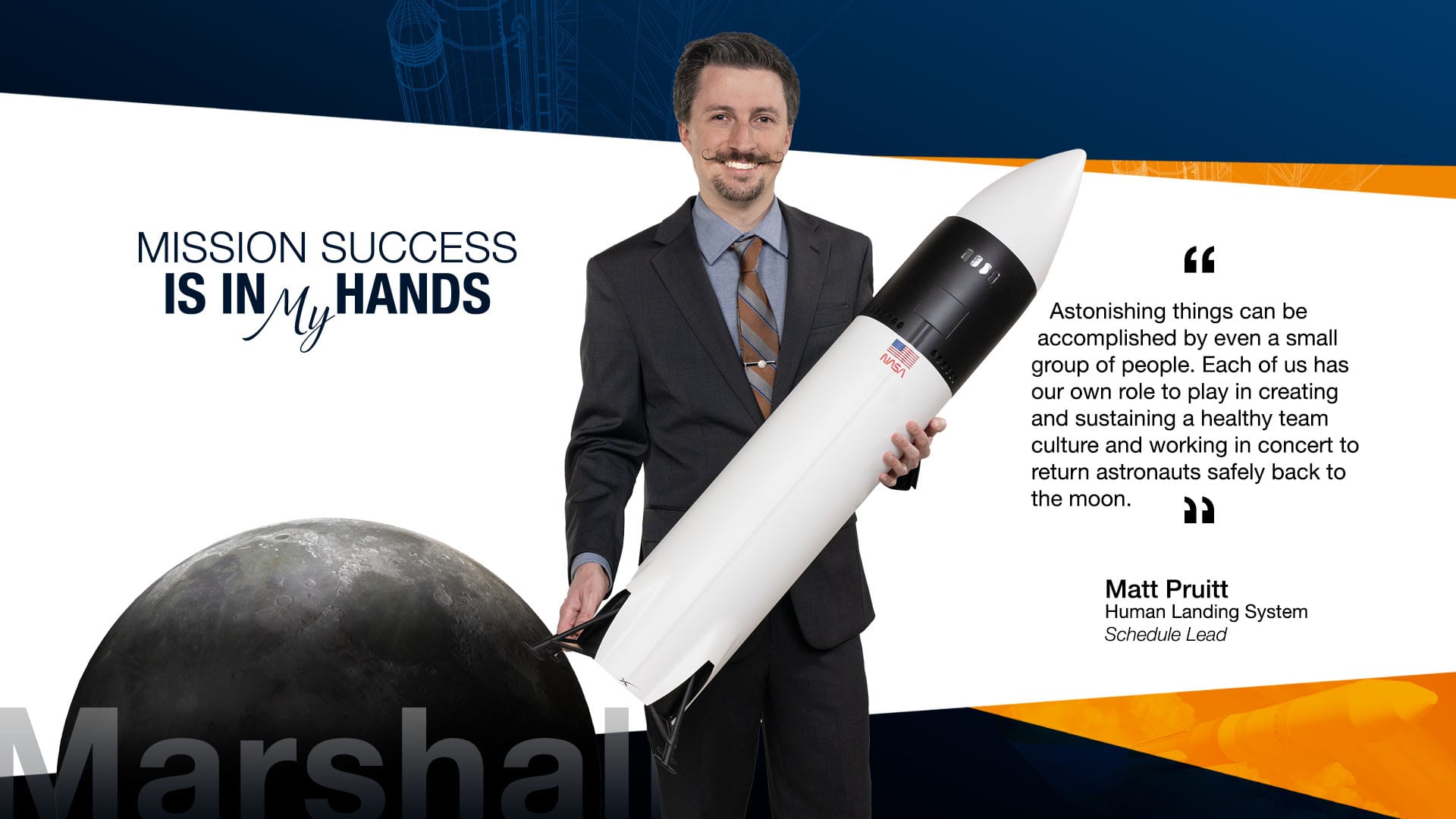 Matthew Pruitt is the schedule functional lead for NASA’s Human Landing System Program.