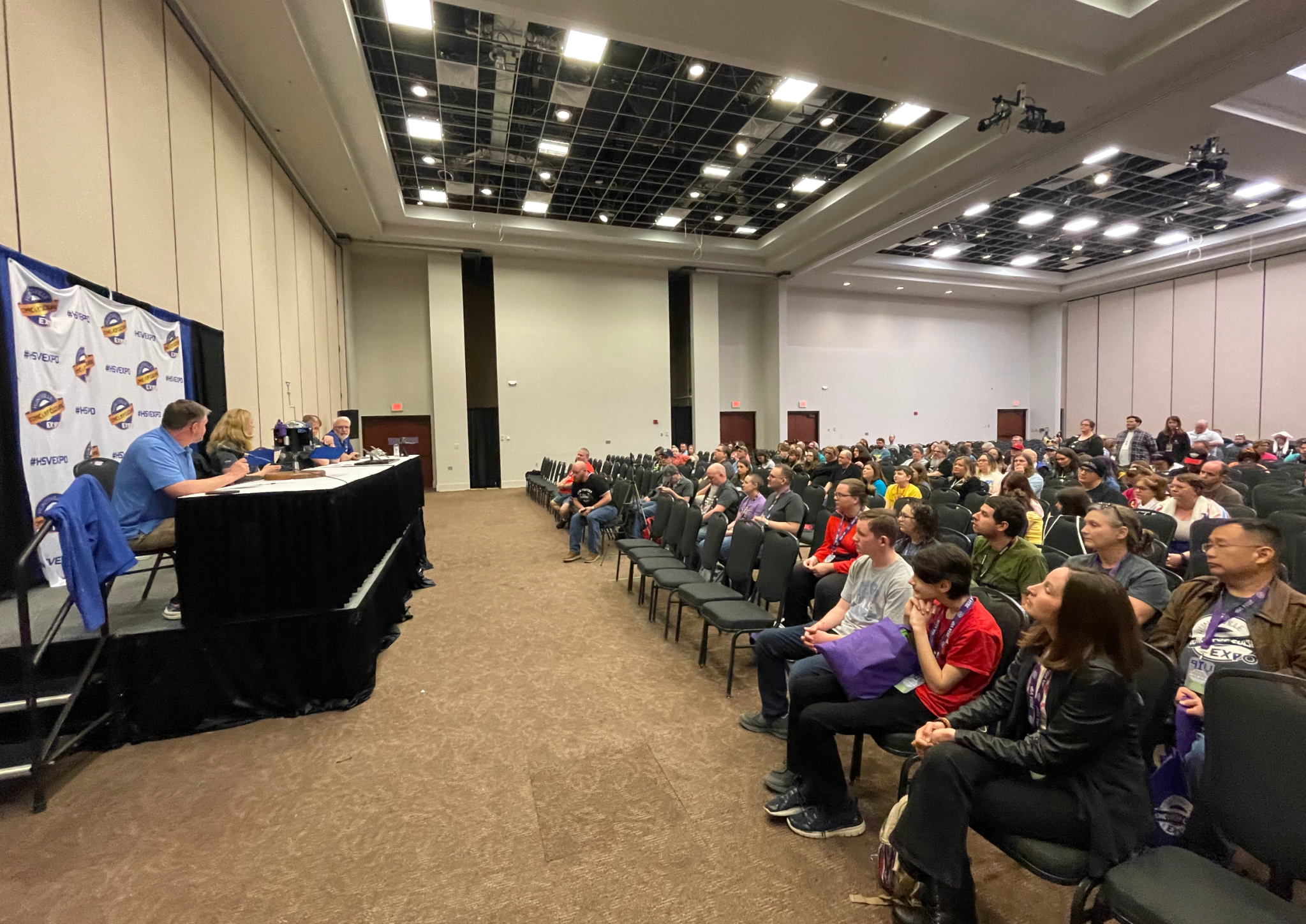 Members of NASA Marshall Space Flight Center’s Planetary Mission Program Office participate in a panel April 13 at the Huntsville Comic & Pop Culture Expo at the Von Braun Center in Huntsville.